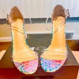 Multicolor Snake Print W/Block Heel
